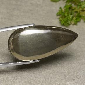37,58 ctw natürlicher gelber Pyrit, Birnenform, Lichtundurchlässig