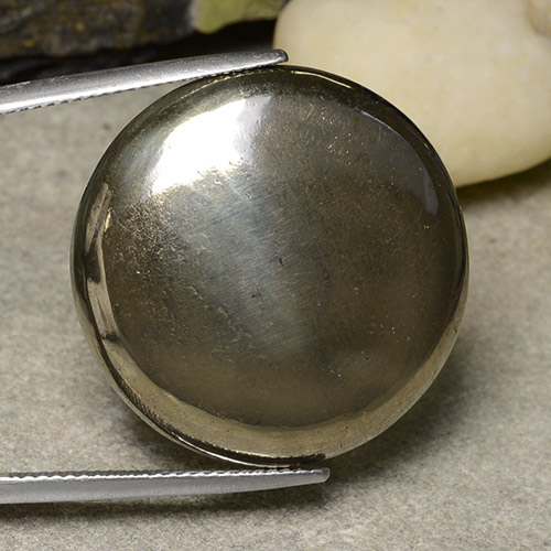 9,17 ctw natürlicher Mehrfarbig Pyrit, Rund Schliff, Lichtundurchlässig