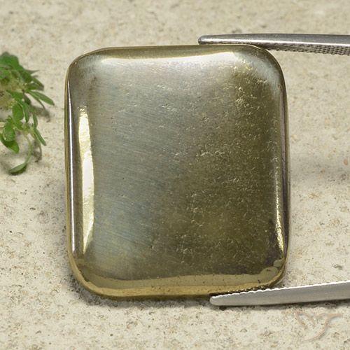 49.74ct Natürlicher Golden Pyrit, Kissen, Lichtundurchlässig