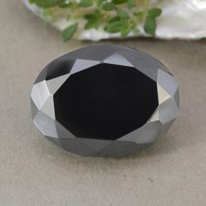 27,02 ctw natürlicher schwarzer Pyrit, Oval Schliff, Lichtundurchlässig