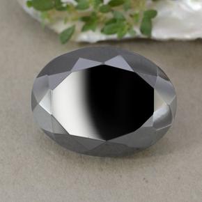 27,02 ctw natürlicher schwarzer Pyrit, Oval Schliff, Lichtundurchlässig