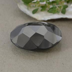 27,02 ctw natürlicher schwarzer Pyrit, Oval Schliff, Lichtundurchlässig