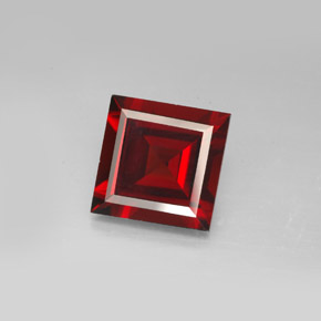 3,96 ctw natürlicher roter Pyrop, Quadrat, VVS