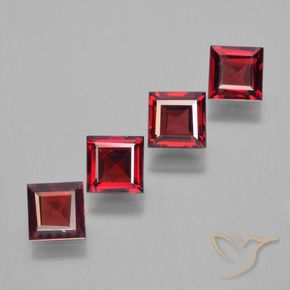 2.91 ct natürliche Blutrot Pyrop-Granat-Edelsteine, Quadrat, VS