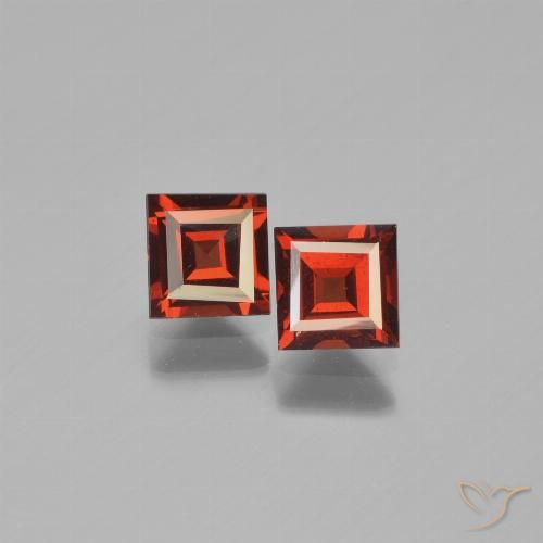 1.51ctw Natürlicher Hellrot Pyrop-Granat, Quadrat, VS