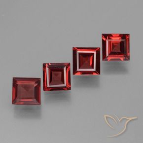 2.52 ct natürliche Tiefes Blutrot Pyrop-Granat-Edelsteine, Quadrat, VS