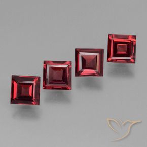 2.53 ct natürliche dunkelrot Pyrop-Granat-Edelsteine, Quadrat, VS