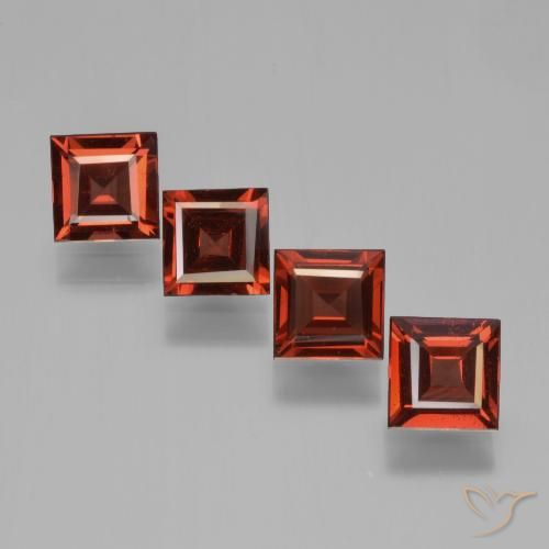 2.87ctw Natürlicher Scharlachrot Pyrop-Granat, Quadrat, VS