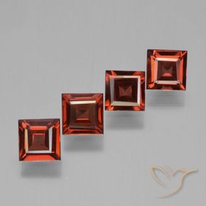 2.87 ct natürliche Scharlachrot Pyrop-Granat-Edelsteine, Quadrat, VS