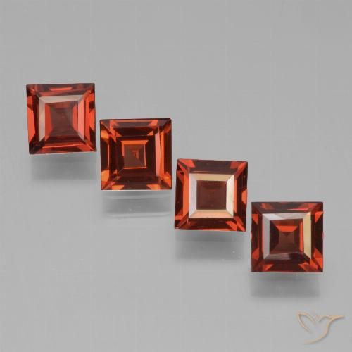 2.58ctw Natürlicher Mittelrot Pyrop-Granat, Quadrat, VS