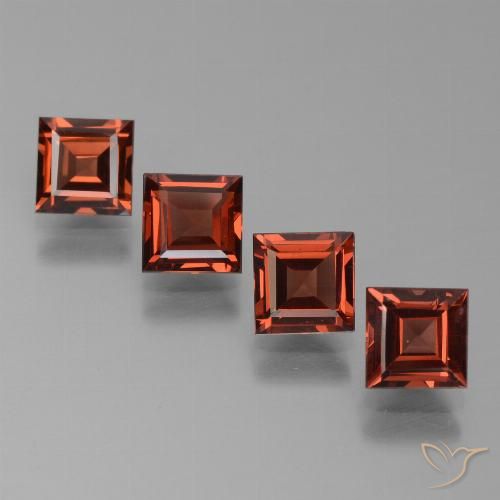 3.25ctw Natürlicher Scharlachrot Pyrop-Granat, Quadrat, VS