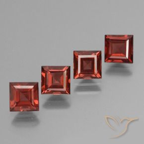 3.28 ct natürliche Mittelrot Pyrop-Granat-Edelsteine, Quadrat, VS