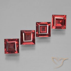2.63 ct natürliche Tiefes Weinrot Pyrop-Granat-Edelsteine, Quadrat, VS