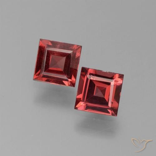 1.44ctw Natürlicher dunkelrot Pyrop-Granat, Quadrat, VS