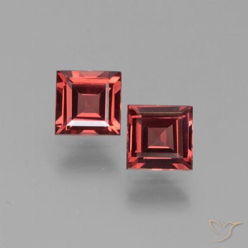 1.38ctw Natürlicher Tiefes Scharlachrot Pyrop-Granat, Quadrat, VVS-VS
