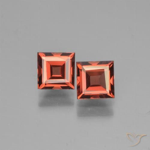 1.64ctw Natürlicher Mittelrot Pyrop-Granat, Quadrat, VVS-VS