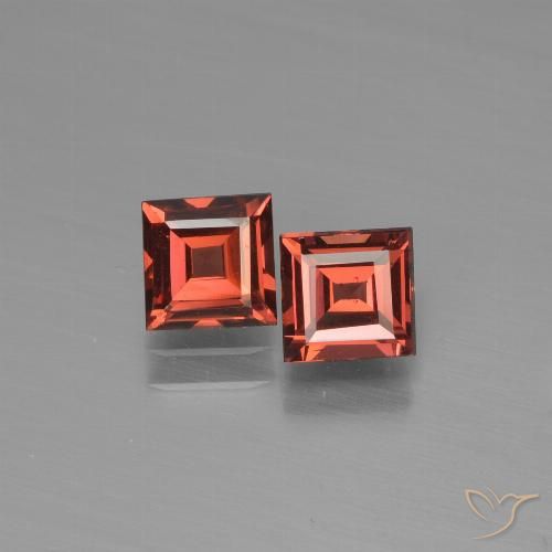 1.45ctw Natürlicher Scharlachrot Pyrop-Granat, Quadrat, VVS-VS