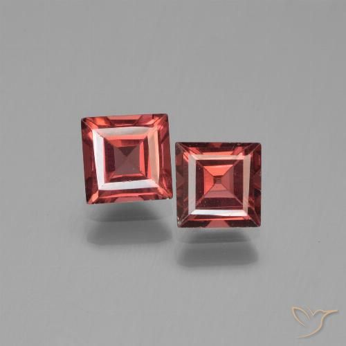 1.61ctw Natürlicher Mittelrot Pyrop-Granat, Quadrat, VVS-VS