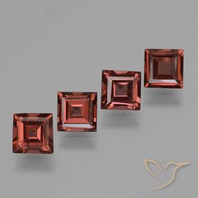 3.26 ct natürliche Scharlachrot Pyrop-Granat-Edelsteine, Quadrat, VS