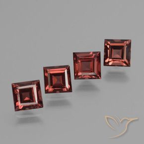 3.28 ct natürliche Mittel-Dunkelrot Pyrop-Granat-Edelsteine, Quadrat, VS