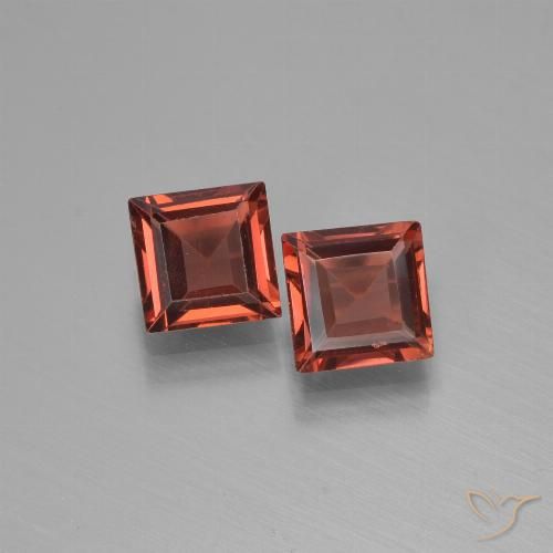 1.43ctw Natürlicher Mittel-Dunkelrot Pyrop-Granat, Quadrat, VVS
