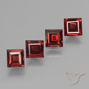 2.35 ct natürliche Tiefes Blutrot Pyrop-Granat-Edelsteine, Quadrat, VS
