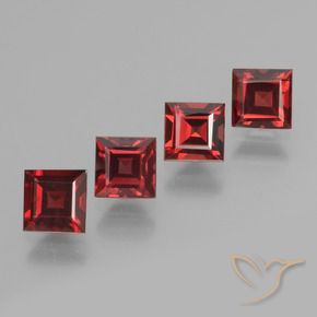 3.22 ct natürliche dunkelrot Pyrop-Granat-Edelsteine, Quadrat, VS