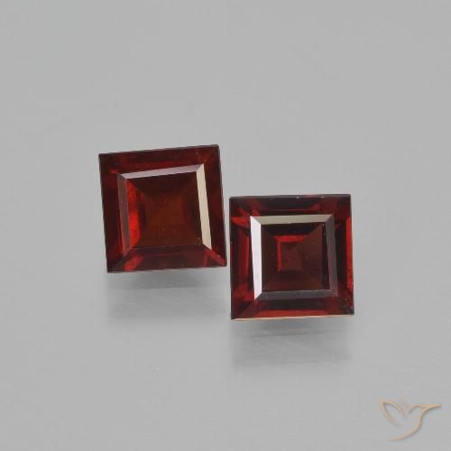 1.55 ct natürliche dunkelrot Pyrop-Granat-Edelsteine, Quadrat, VS
