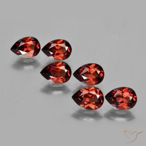 5.20ctw Natürlicher Mittelrot Pyrop-Granat, Birnenform, VVS-VS