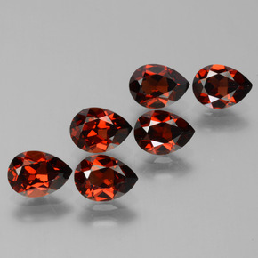 5,67 ct natürliche Hellrot Pyrop-Edelsteine, Birnenform, VS