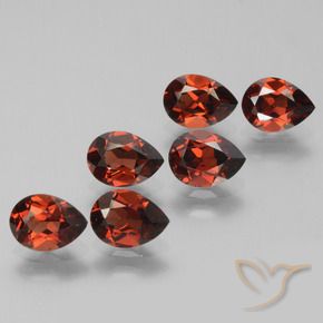 5.47 ct natürliche Johannisbeere Rot Pyrop-Granat-Edelsteine, Birnenform, VVS-VS