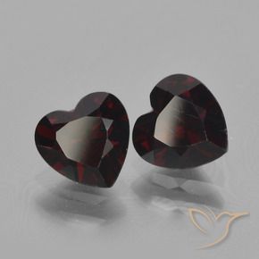 1.89 ct natürliche Schwärzlich Rot Pyrop-Granat-Edelsteine, Herz, VVS-VS