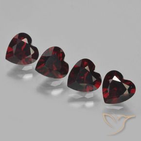 3.38 ct natürliche Schwärzlich Rot Pyrop-Granat-Edelsteine, Herz, VVS-VS