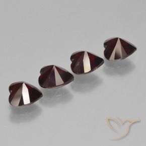 3.38 ct natürliche Schwärzlich Rot Pyrop-Granat-Edelsteine, Herz, VVS-VS