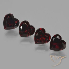 3.81 ct natürliche Schwärzlich Rot Pyrop-Granat-Edelsteine, Herz, VVS-VS