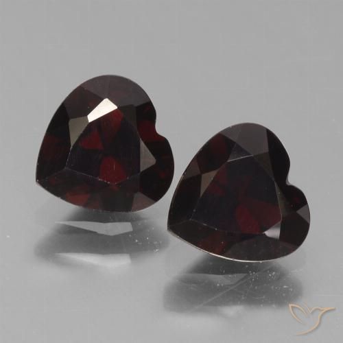 1.82ctw Natürlicher Schwärzlich Rot Pyrop-Granat, Herz, VVS-VS