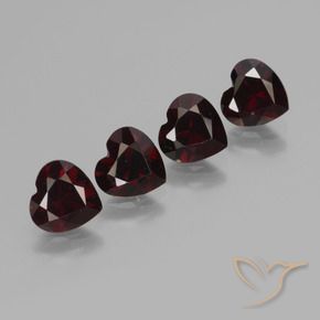 3.52 ct natürliche dunkelrot Pyrop-Granat-Edelsteine, Herz, VVS-VS
