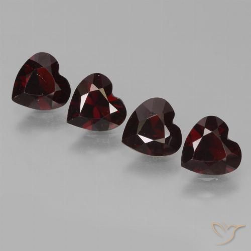 2.98 ct natürliche dunkelrot Pyrop-Granat-Edelsteine, Herzform, VVS-VS
