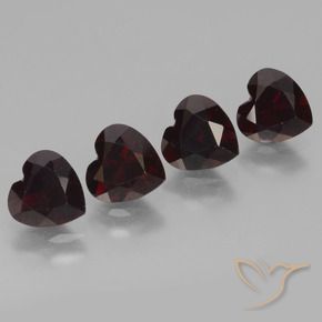 3.74 ct natürliche Schwärzlich Rot Pyrop-Granat-Edelsteine, Herz, VVS-VS