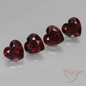 3.29 ct natürliche Tiefes Blutrot Pyrop-Granat-Edelsteine, Herz, VVS-VS