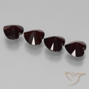 3.81 ct natürliche dunkelrot Pyrop-Granat-Edelsteine, Herz, VVS-VS