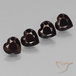 3.25 ct natürliche Schwärzlich Rot Pyrop-Granat-Edelsteine, Herz, VVS-VS