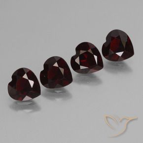 2.98 ct natürliche Schwärzlich Rot Pyrop-Granat-Edelsteine, Herz, VVS-VS