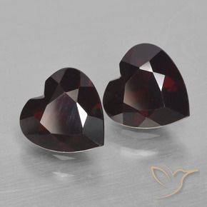 1.63 ct natürliche Schwärzlich Rot Pyrop-Granat-Edelsteine, Herz, VVS-VS