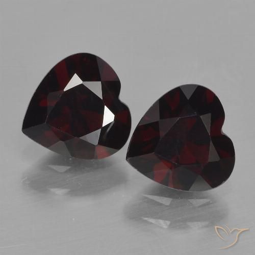1.82ctw Natürlicher dunkelrot Pyrop-Granat, Herz, VVS-VS