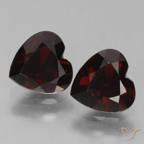 1.80ctw Natürlicher Schwärzlich Rot Pyrop-Granat, Herz, VVS-VS