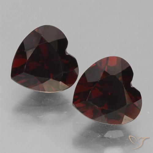 1.96ctw Natürlicher dunkelrot Pyrop-Granat, Herz, VVS-VS