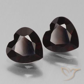 1.66 ct natürliche Schwärzlich Rot Pyrop-Granat-Edelsteine, Herz, VVS-VS