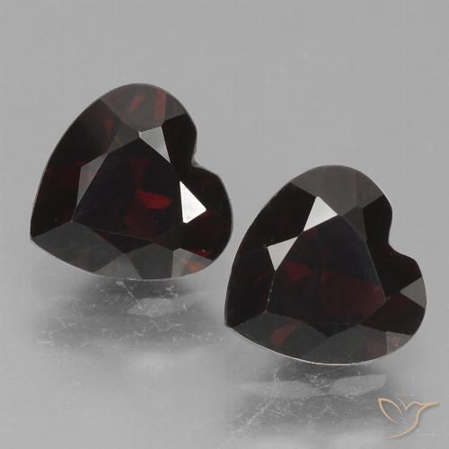 1.95ctw Natürlicher dunkelrot Pyrop-Granat, Herz, VVS-VS