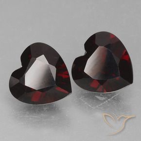 1.76 ct natürliche Schwärzlich Rot Pyrop-Granat-Edelsteine, Herz, VVS-VS